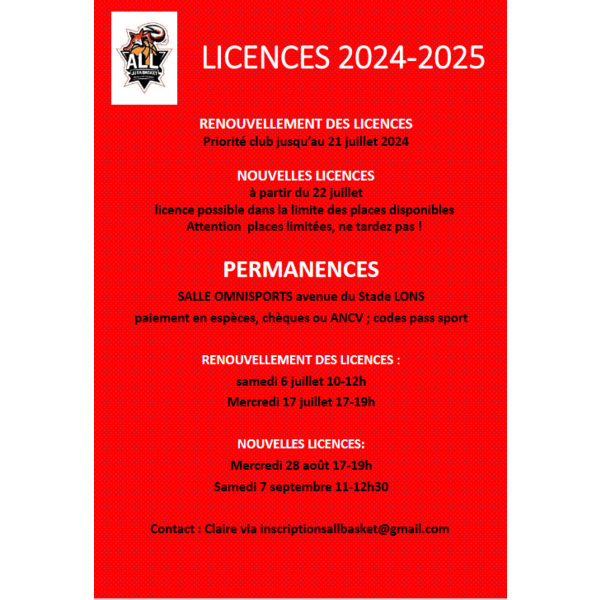 LICENCES 2024-2025